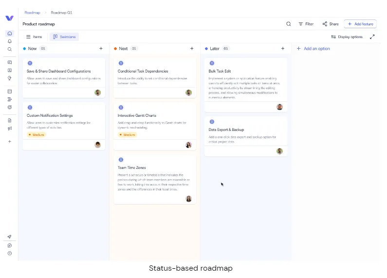 Status-based roadmap
