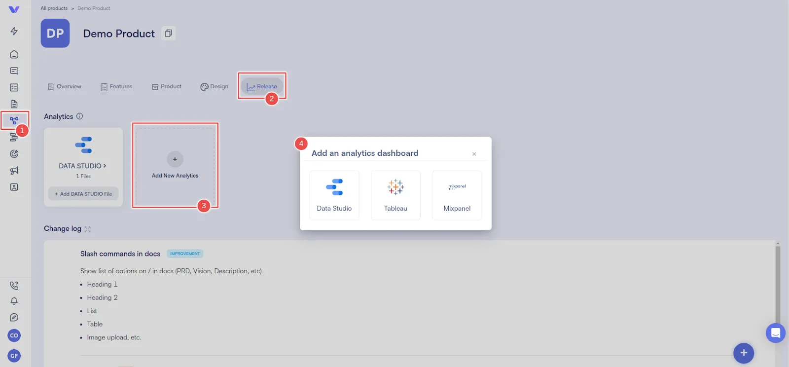 Adding analytics dashoard to Voctera