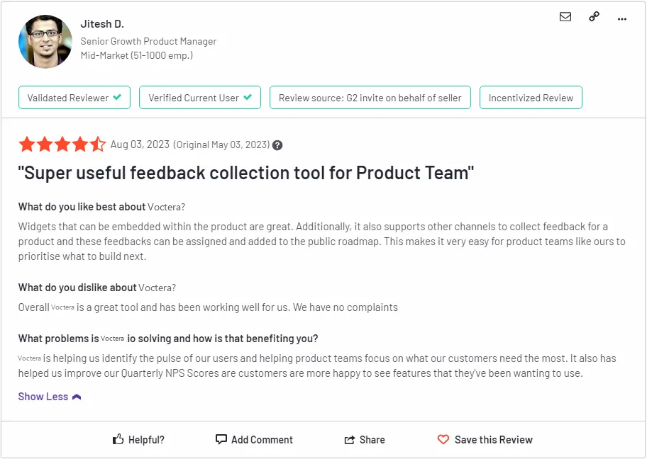 Voctera customer experience feedback